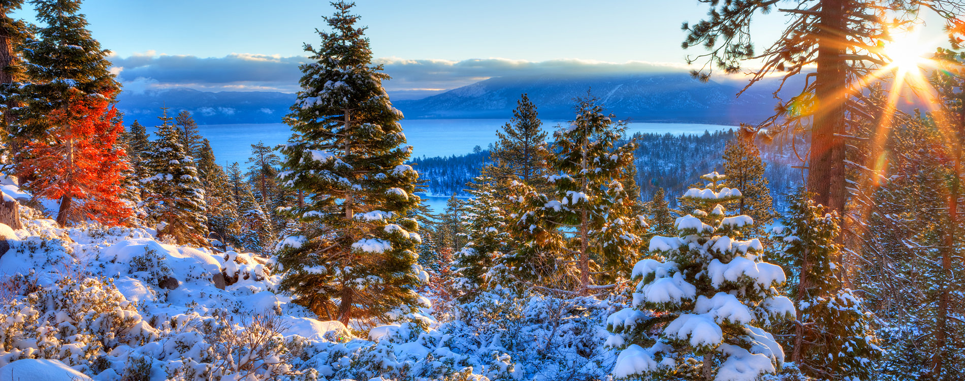 Winter sunrise over Lake Tahoe California