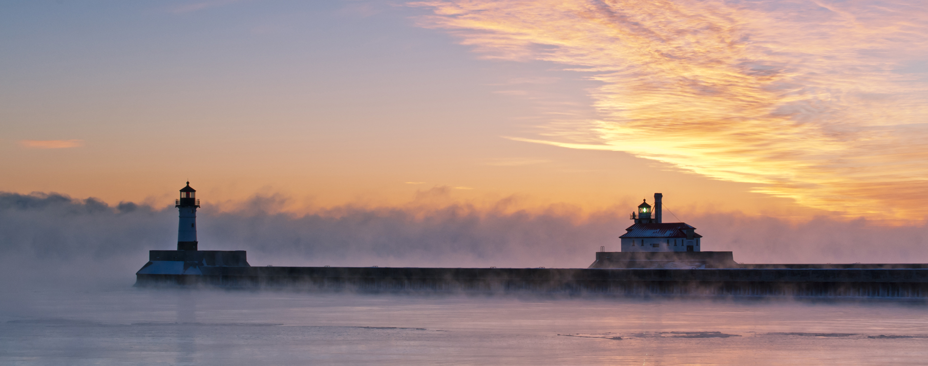 Duluth, MN - Foggy Sunrise on Lake Superior